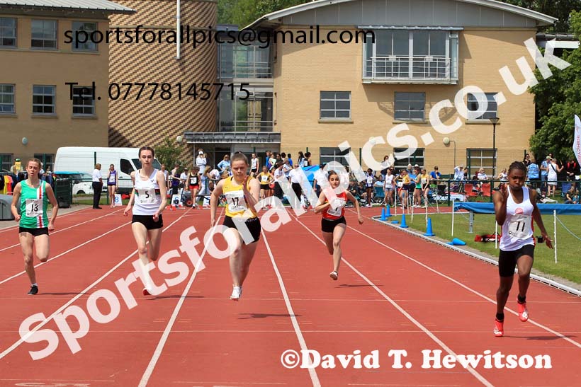 Womens Under-17s and Girls Under-15s 100 metres, 2022 Northern Inter Counties U17s and U15s Track and Field, York, Thursday, June 2nd. Photo: David T. Hewitson/Sports for All Pics